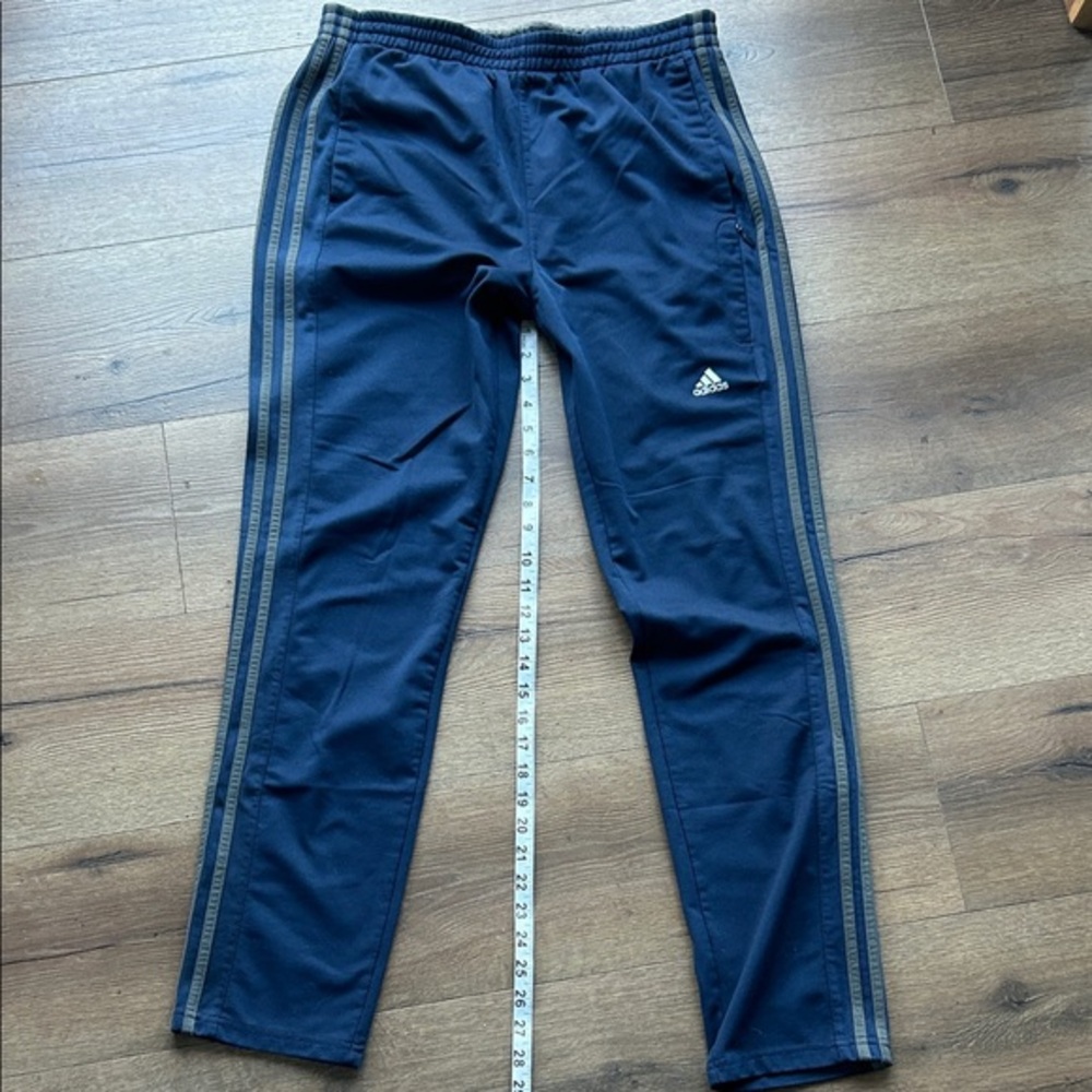 Adidas Dark Blue Joggers with gray Stripes